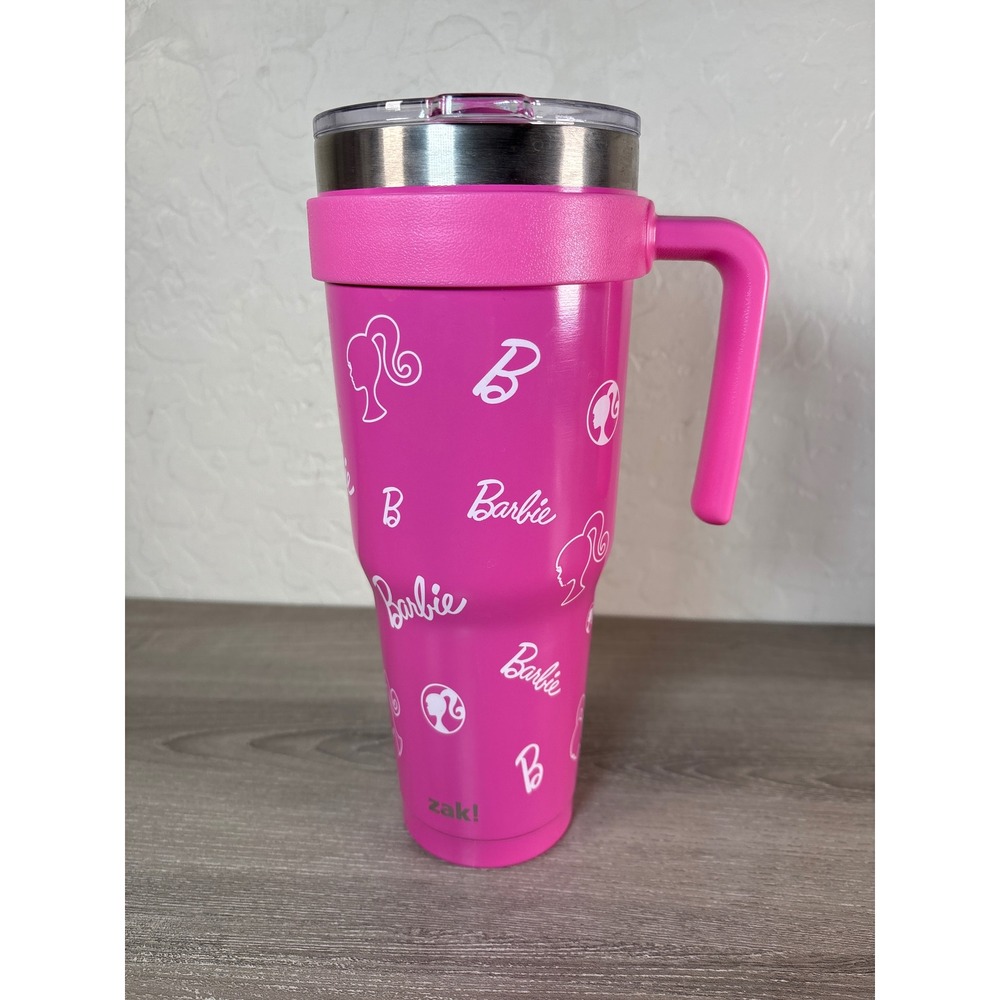 Zak Designs Barbie Tumbler 40oz Pink Handle Travel Insulated Cup